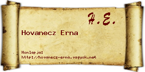 Hovanecz Erna névjegykártya